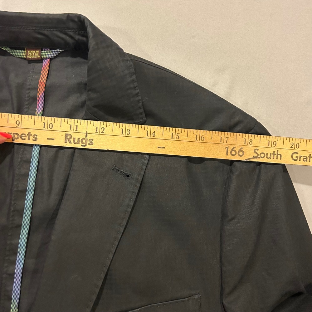 Kroon Taylor Wash Mens 42L Black Cotton Blazer Sport Coat Rainbow Camo Lining - Picture 11 of 13